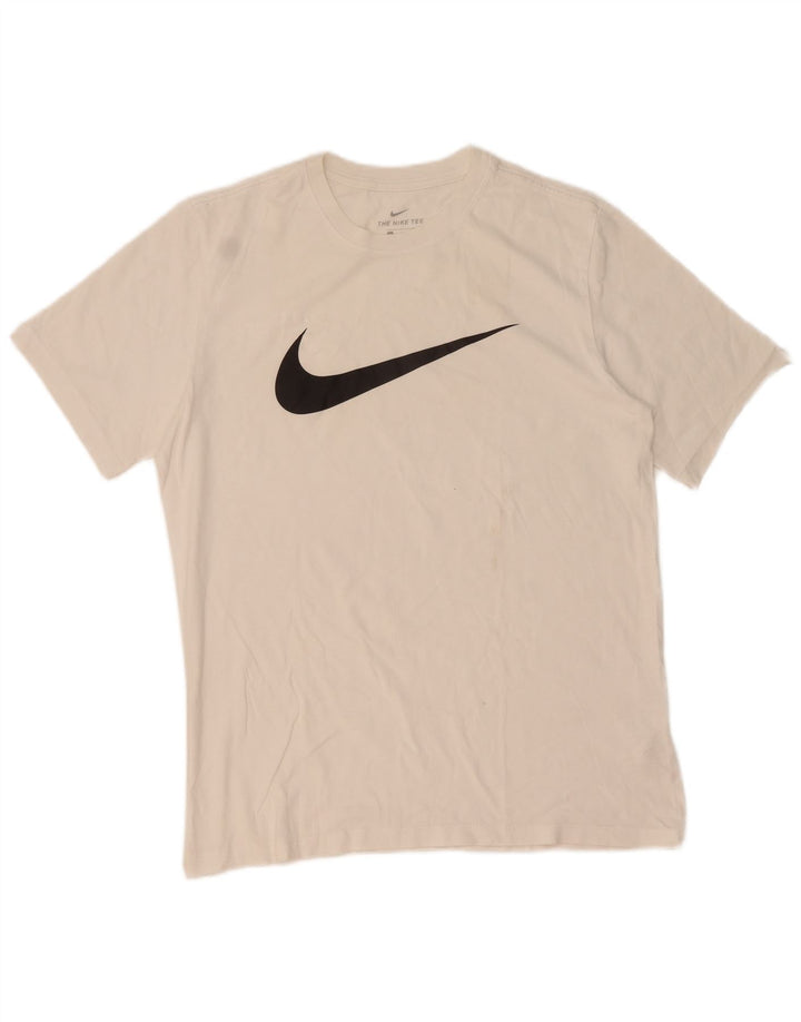 Męska koszulka z grafiką Nike, średnia, biała bawełna
