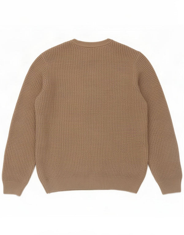 Crew Clothing Męski sweter z okrągłym dekoltem, duży beżowy akryl