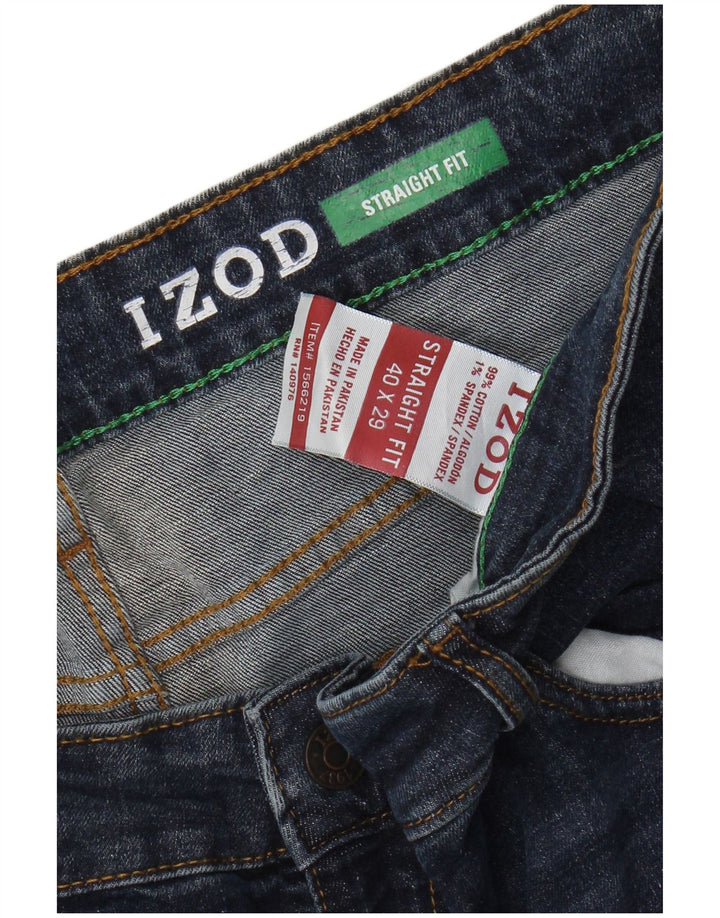IZOD Męskie proste dżinsy W40 L29 Niebieskie bawełniane