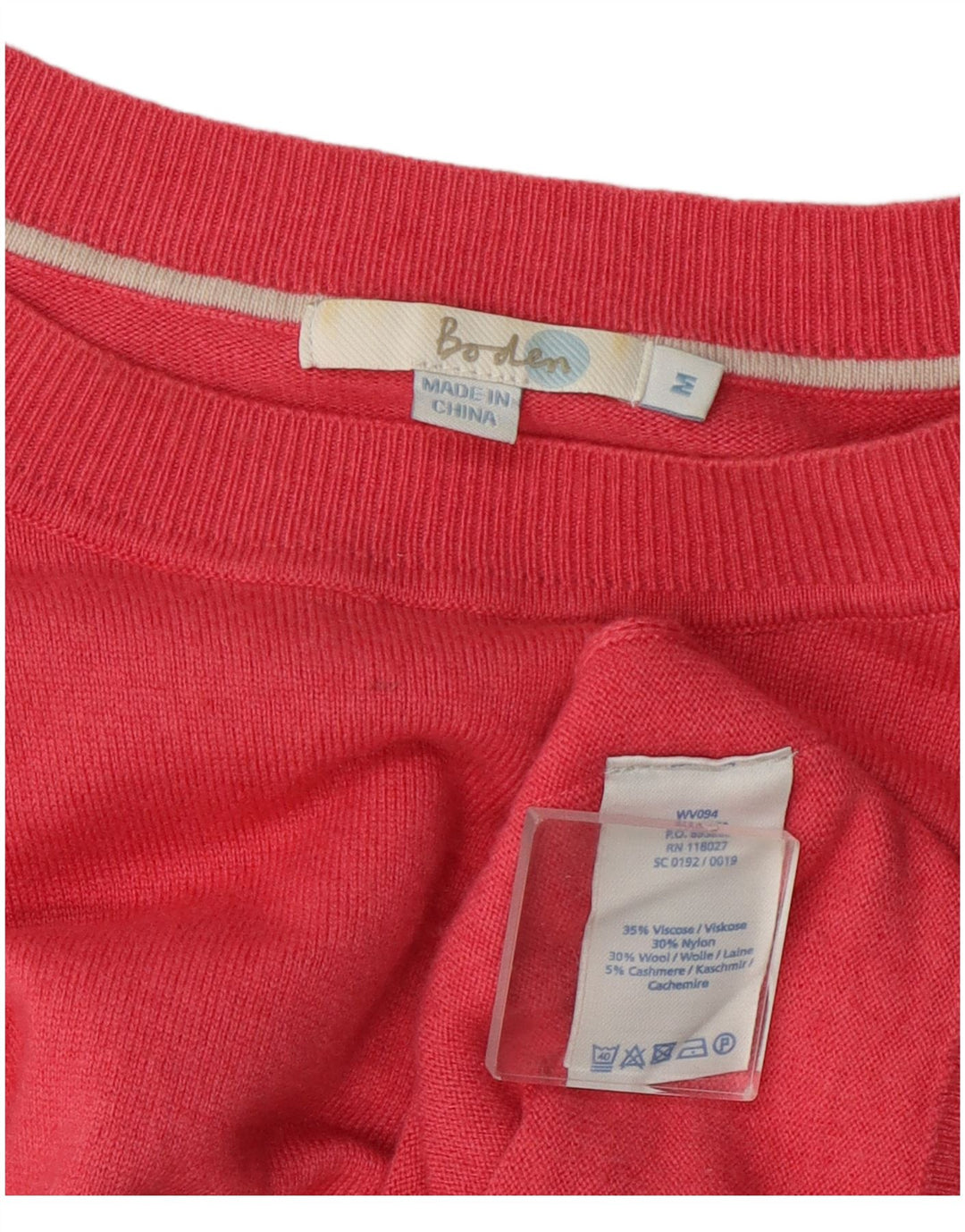 Sweter damski Boden z dekoltem w łódkę, UK 14, średnioróżowy, wiskoza