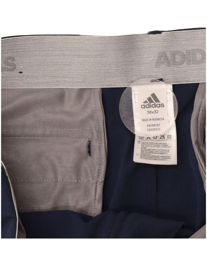 Męskie proste spodnie chino ADIDAS W38 L32 granatowy nylon