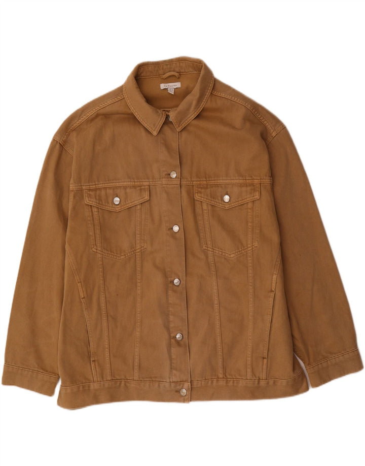 Damska kurtka jeansowa oversize Zara UK 18 XL, brązowa, bawełniana