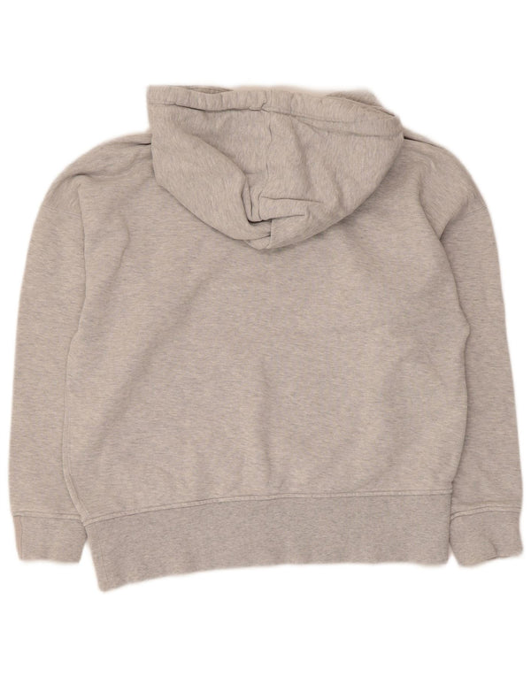 Damska bluza z kapturem, oversize, z kapturem Adidas, UK 4 XS, szara, nakrapiana bawełna