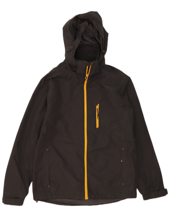 Męska kurtka przeciwdeszczowa z kapturem Mountain Warehouse UK 36, mała, czarna, poliester
