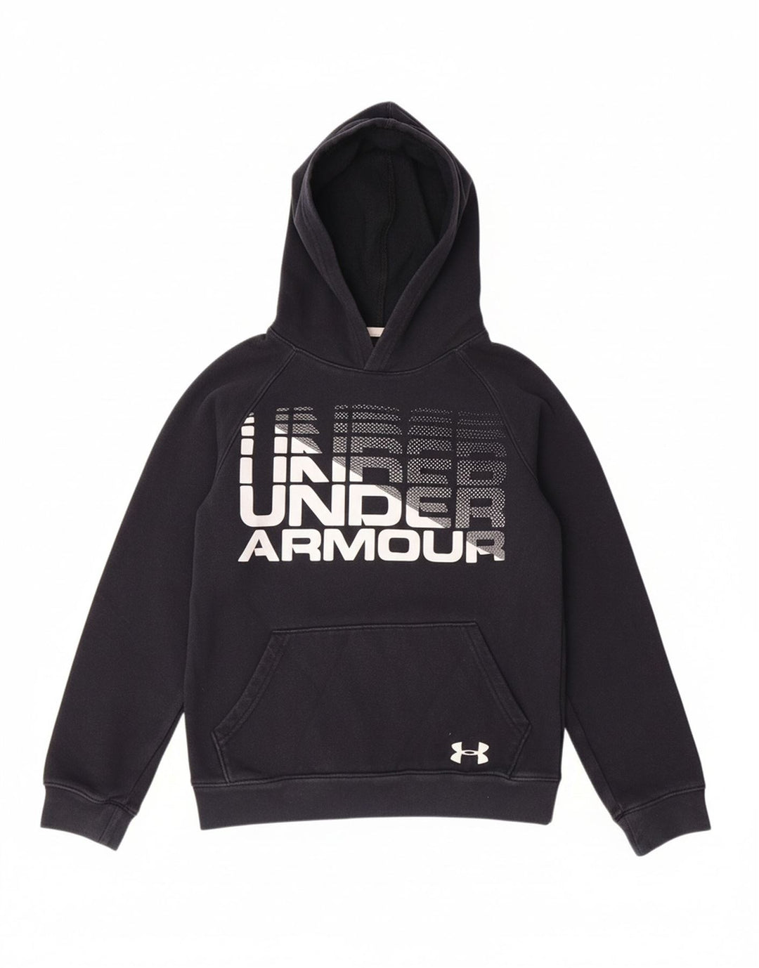 UNDER ARMOUR Boys Cold Gear Hoodie Jumper 9-10 Years Medium Navy Blue