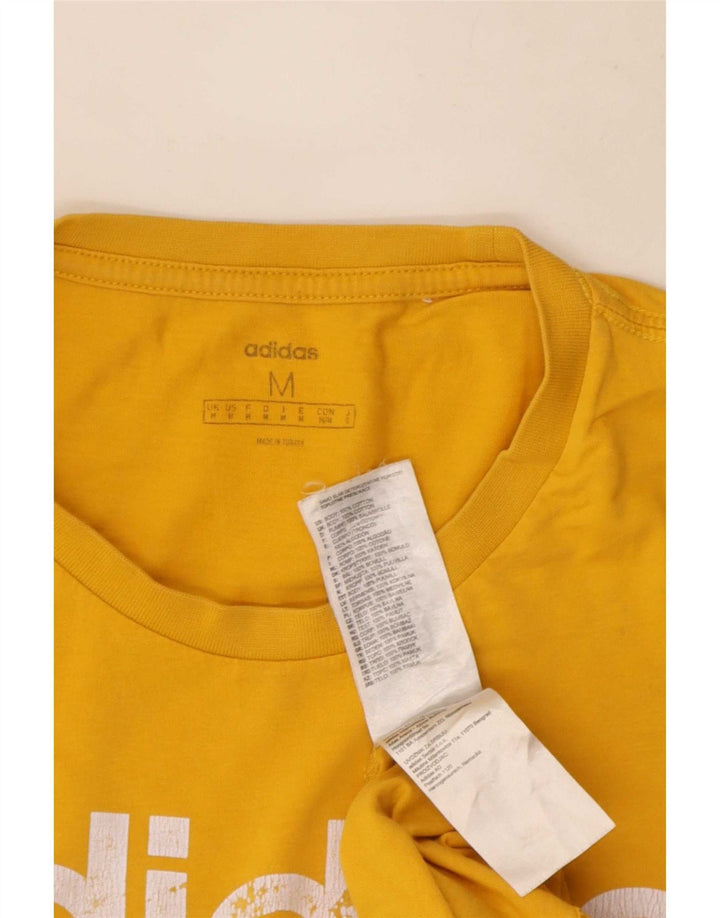 Męska koszulka z grafiką Adidas, średnia, żółta bawełna