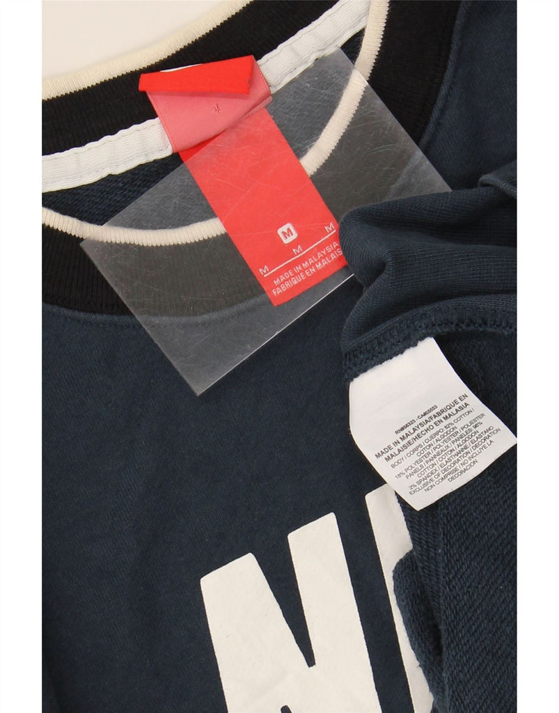 NIKE Womens Oversized Graphic Sweatshirt Jumper UK 14 Medium Navy Blue Vintage Nike and Second-Hand Nike from Messina Hembry 
