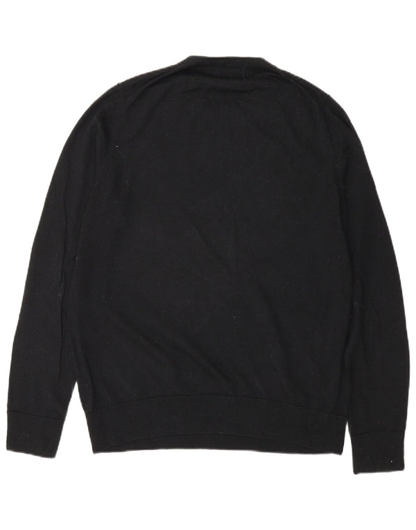 Marks & Spencer Damski sweter z okrągłym dekoltem, UK 12, średnia czarna wełna
