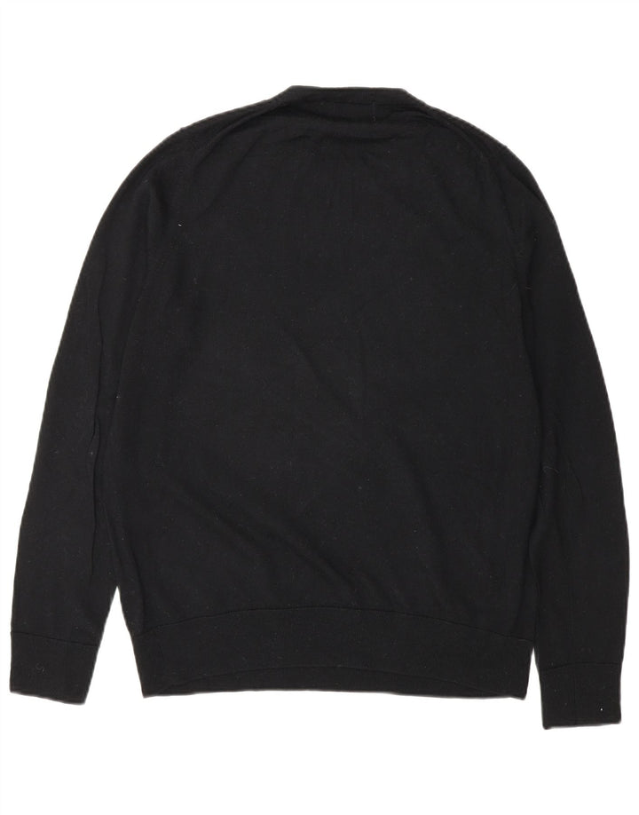 Marks & Spencer Damski sweter z okrągłym dekoltem, UK 12, średnia czarna wełna