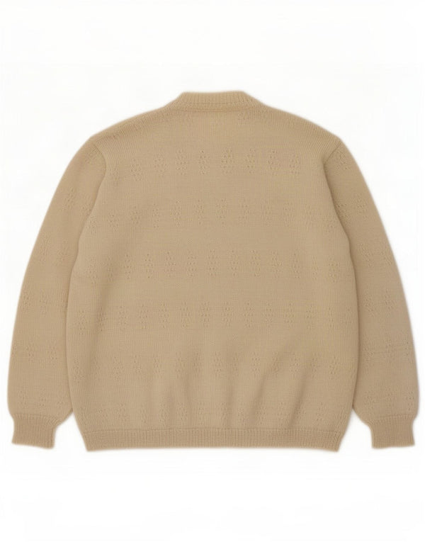 Sweter damski w stylu vintage, brytyjski 18 XL, beżowy
