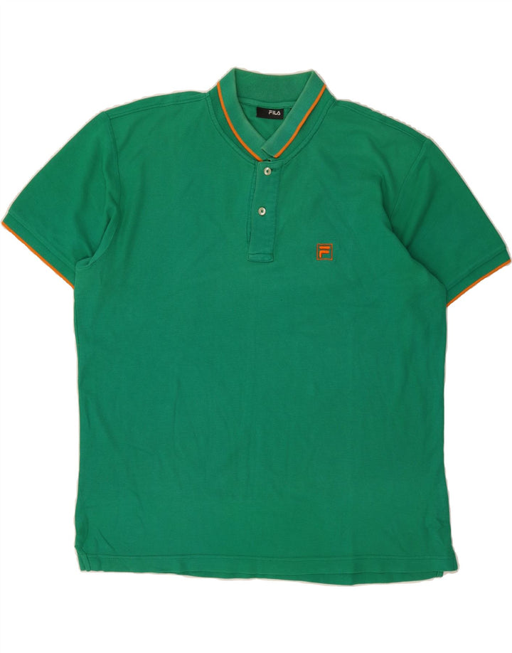 FILA Mens Polo Shirt XL Green Cotton Vintage Fila and Second-Hand Fila from Messina Hembry 