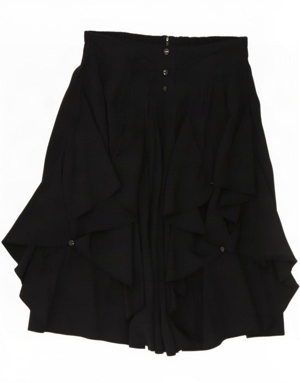 Vintage Womens Tiered Skirt EU 42 Large W30 Black Viscose