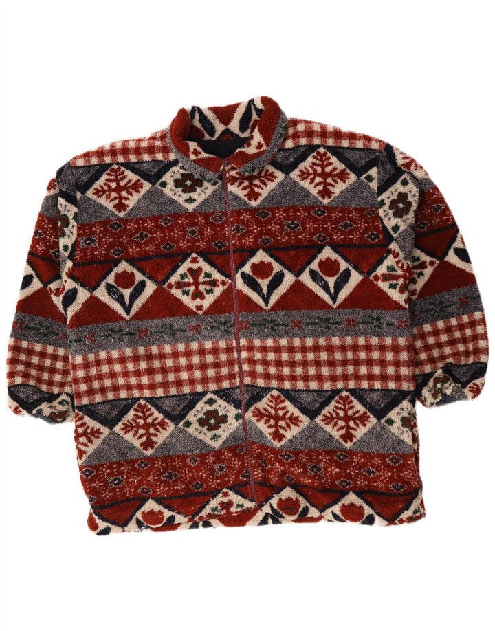 Męska kurtka polarowa Vintage UK 44 2XL wielokolorowa, geometryczna