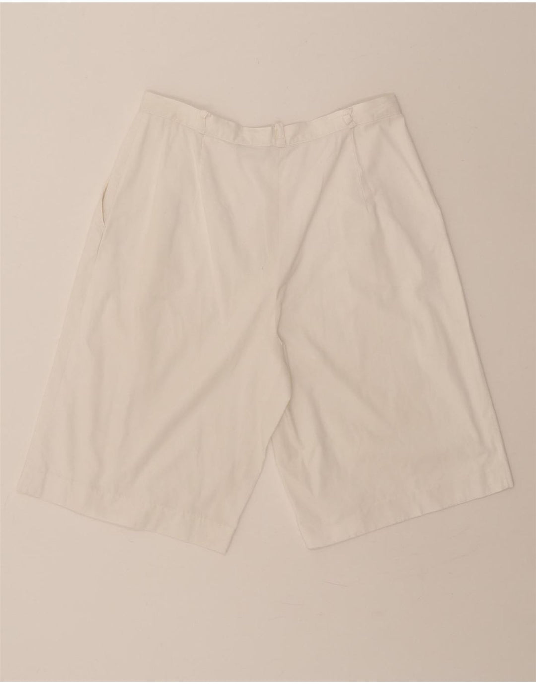 ELIZABETH ASCOT Womens High Waist Chino Shorts W30 Medium White Vintage Elizabeth Ascot and Second-Hand Elizabeth Ascot from Messina Hembry 