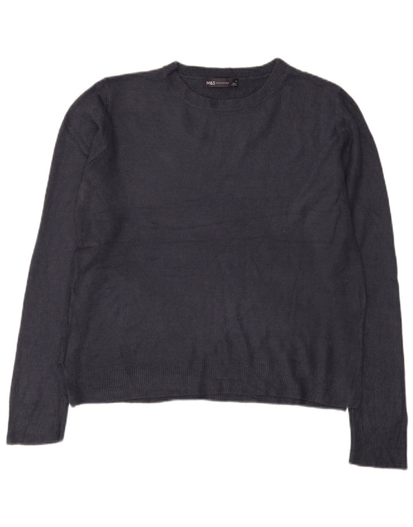 Marks & Spencer Damski sweter z dekoltem w łódkę, UK 14, duży, granatowy