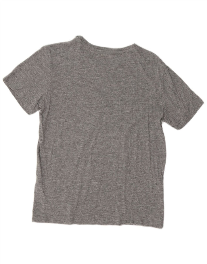 Męska koszulka z grafiką Jack & Jones, średnia szara bawełniana nakrapiana
