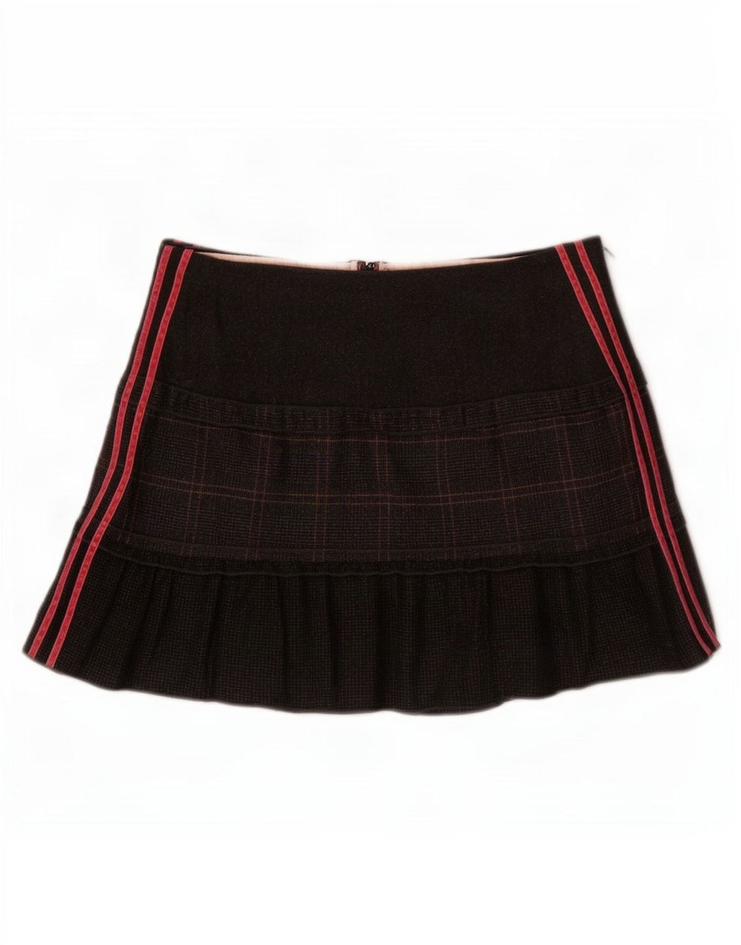 Spódnica damska Benetton IT 44 Medium W30 Szara krata z dziewiczej wełny
