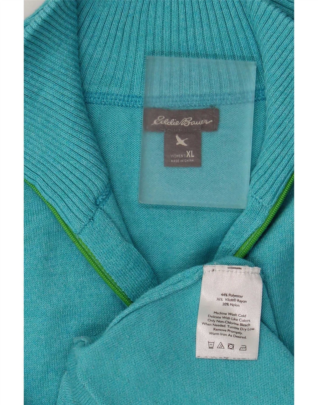 Damski sweter z zamkiem błyskawicznym Eddie Bauer UK 18 XL Niebieski poliester