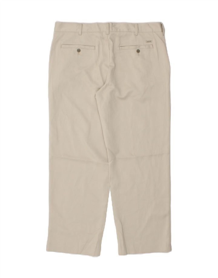 IZOD Mens Straight Chino Trousers W38 L30  Beige Polyester Vintage Izod and Second-Hand Izod from Messina Hembry 