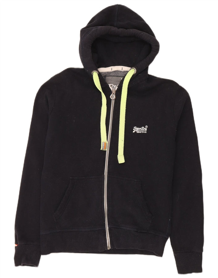 Męski sweter z kapturem i zamkiem Superdry, średni granatowy, bawełniany