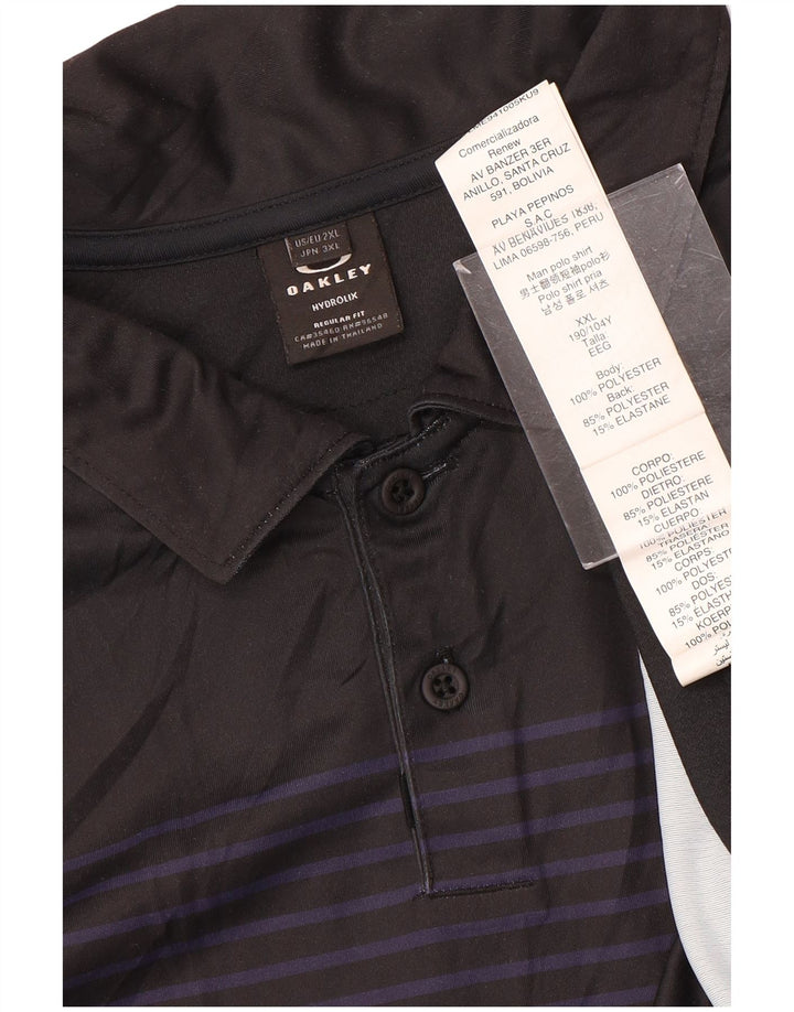 Męska koszulka polo Oakley 2XL, poliester w czarne paski