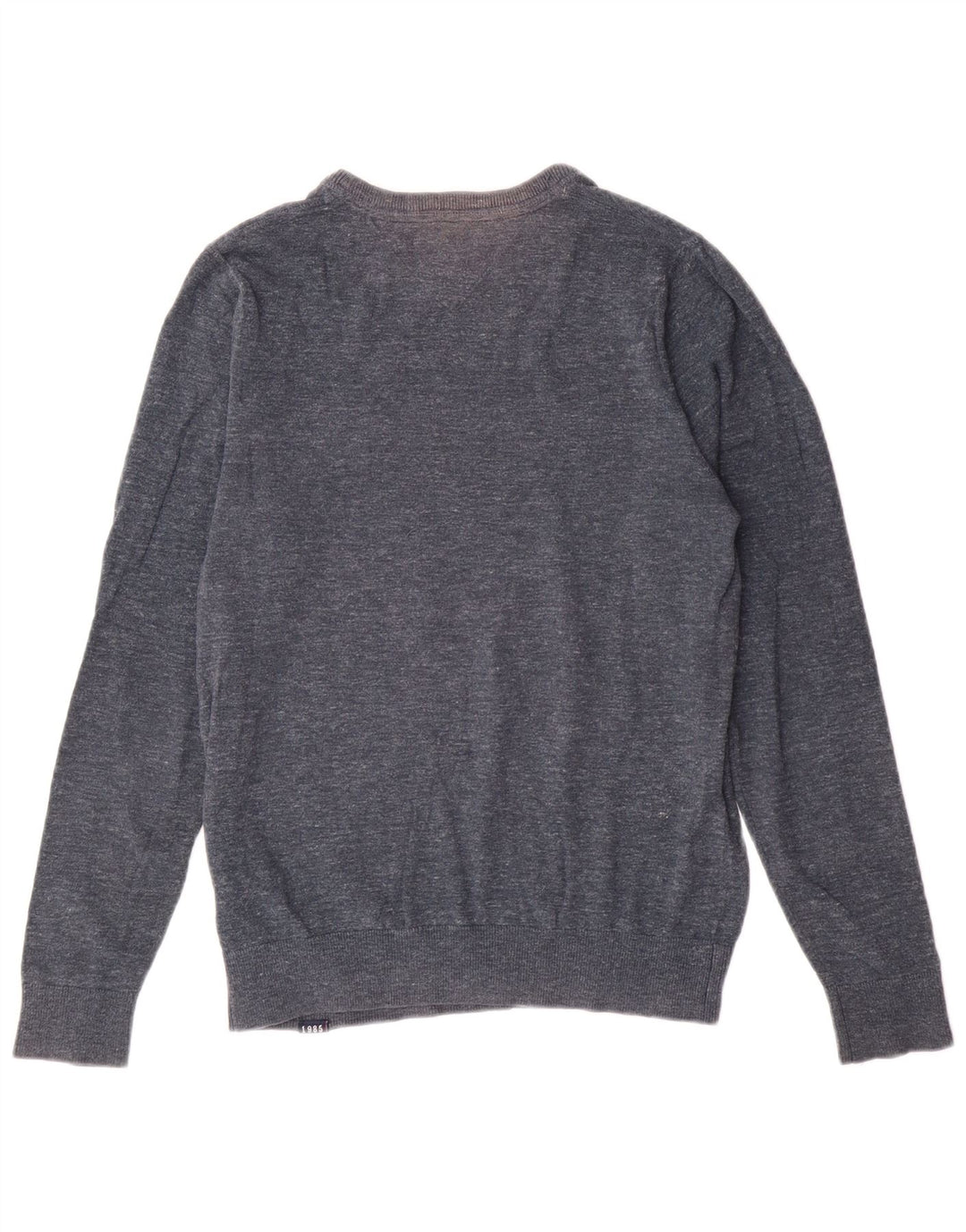 Męski sweter z okrągłym dekoltem Tommy Hilfiger, mały, granatowy, bawełniany