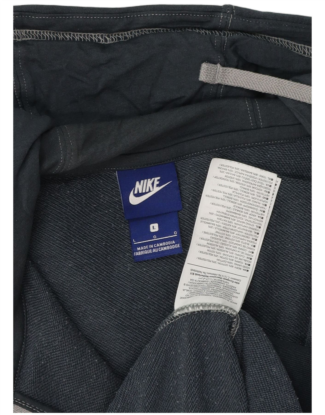 Męski sweter z kapturem i zamkiem błyskawicznym Nike, duży, granatowy, bawełniany