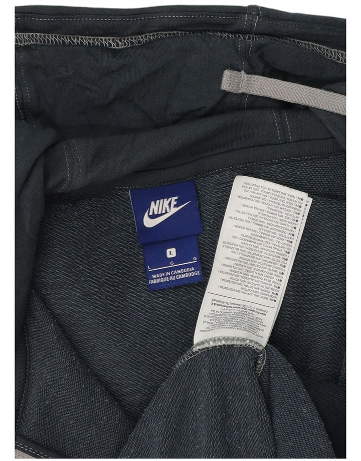 Męski sweter z kapturem i zamkiem błyskawicznym Nike, duży, granatowy, bawełniany