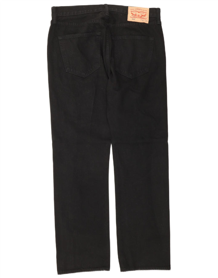 Męskie dżinsy Levi's 501 Straight W32 L30 Czarna bawełna