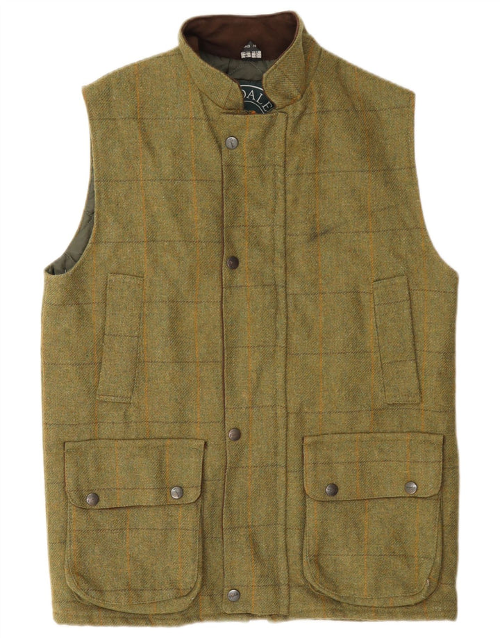 Męska kamizelka użytkowa Rydale UK 34 XS Khaki, wełniana kratka