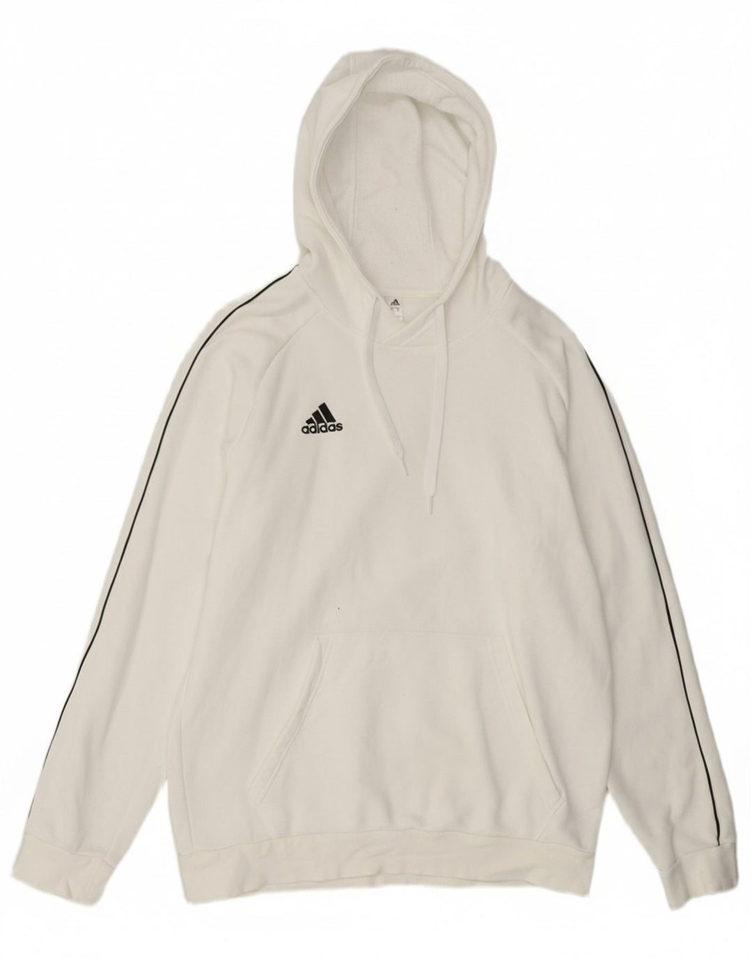 ADIDAS Mens Hoodie Jumper Large White Cotton