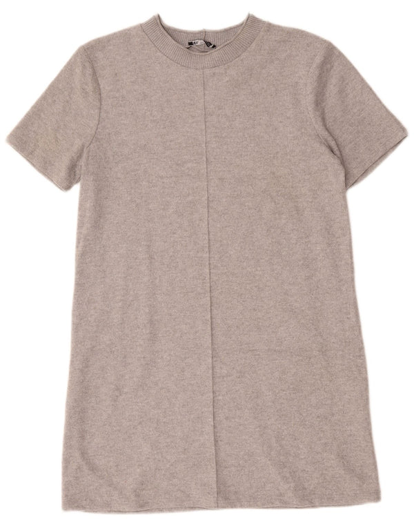 Zara Womens T-Shirt Dress UK 16 Large Grey Flecked Polyester