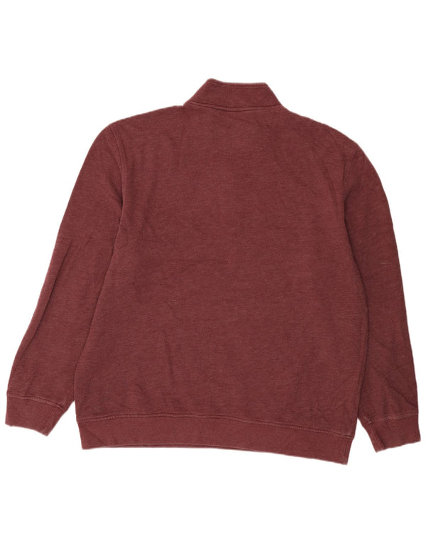 Męski sweter Izod Salt Water o swobodnym kroju, zapinany na zamek, 2XL, bordowy