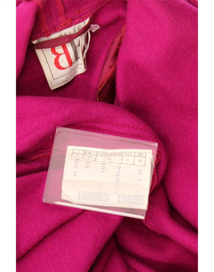 Płaszcz damski BELFE UK 12 Średni różowy wełniany