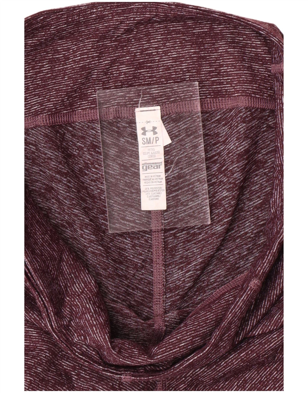 Damskie legginsy Capri UNDER ARMOUR UK 10, małe, bordowe, z poliestru w plamki