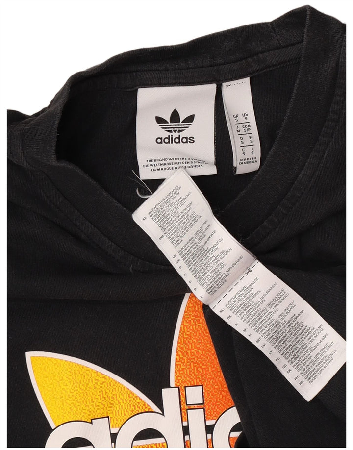 Męska koszulka z grafiką Adidas, mała, czarna, bawełniana