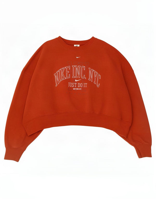 Damska bluza dresowa Nike Crop Graphic Oversize UK 16, duża czerwona
