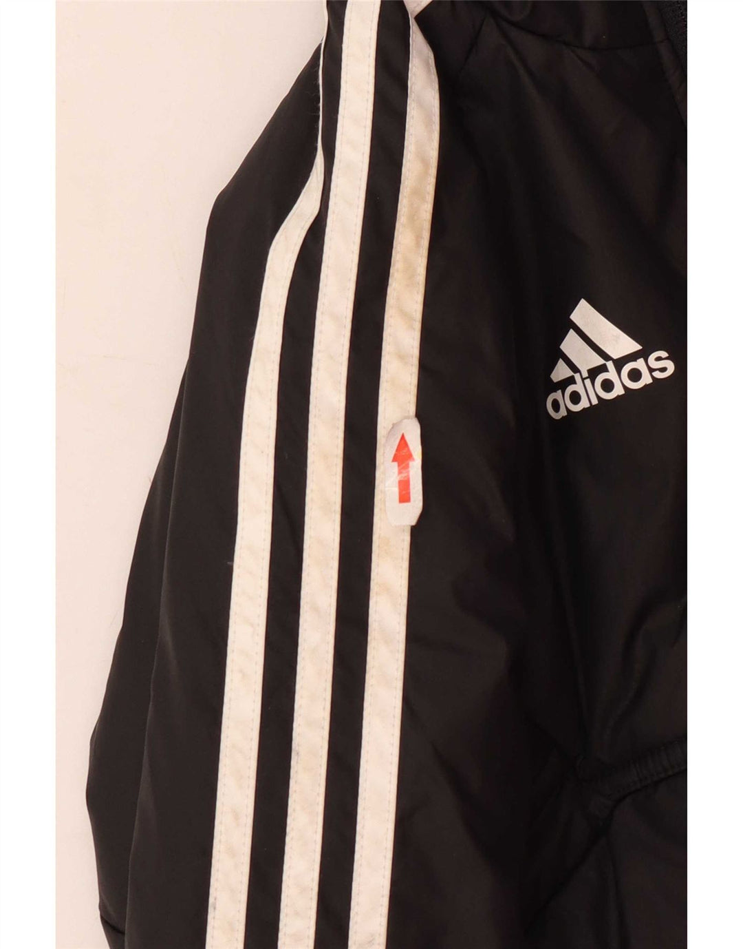 Chłopięca wyściełana kurtka z kapturem Adidas z grafiką 9-10 lat Czarny poliester
