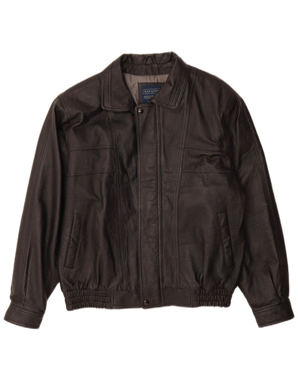 Vintage męska skórzana kurtka UK 40 duża czarna skóra