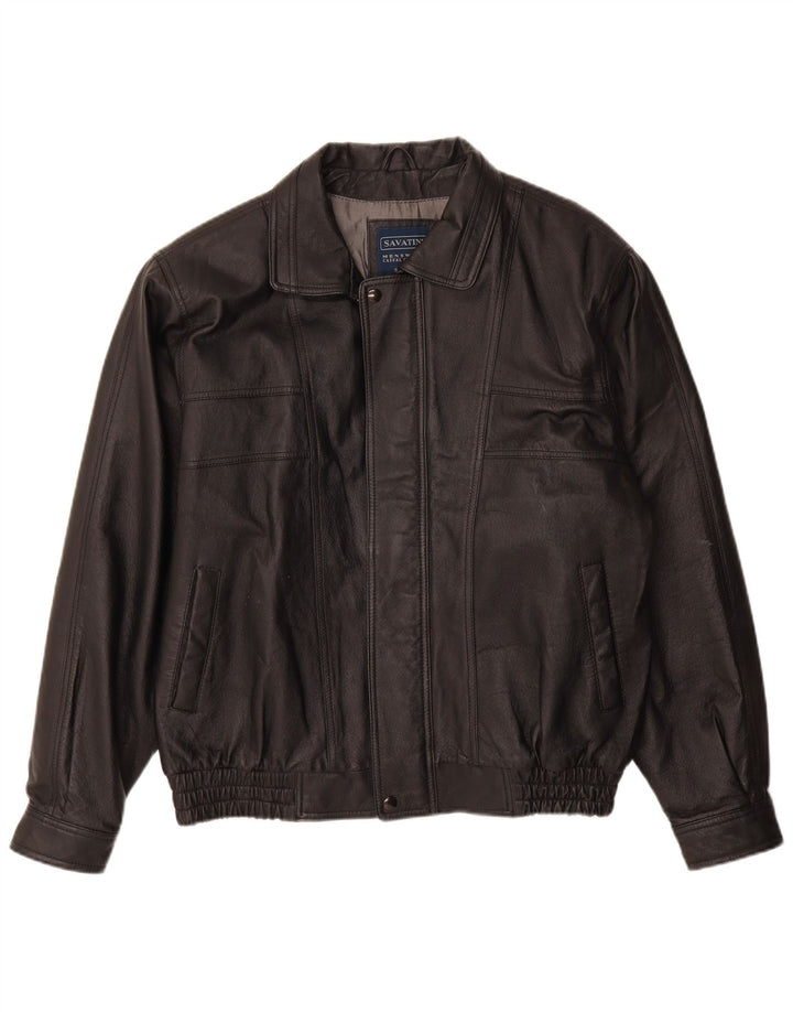 Vintage męska skórzana kurtka UK 40 duża czarna skóra