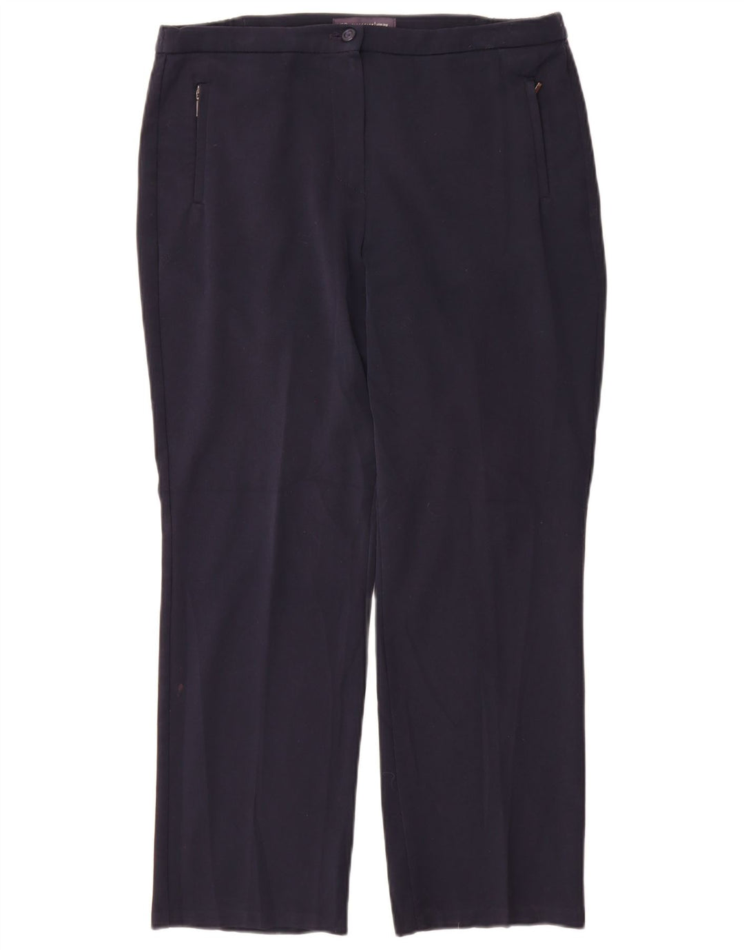 Marks & Spencer Damskie proste spodnie codzienne W32 L28 Granatowy poliester