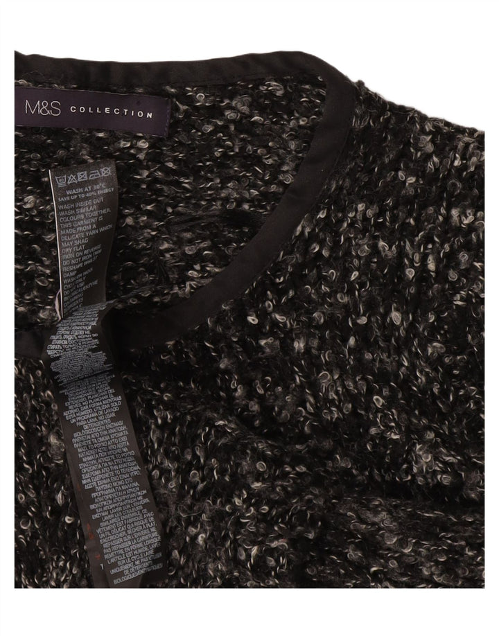 Marks & Spencer Damski sweter rozpinany UK 12 Średni szary, nakrapiany akryl