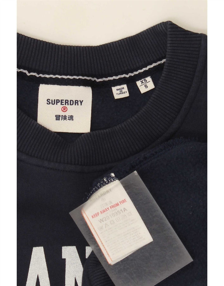 Męski sweter z grafiką Superdry, mały, granatowy, bawełniany