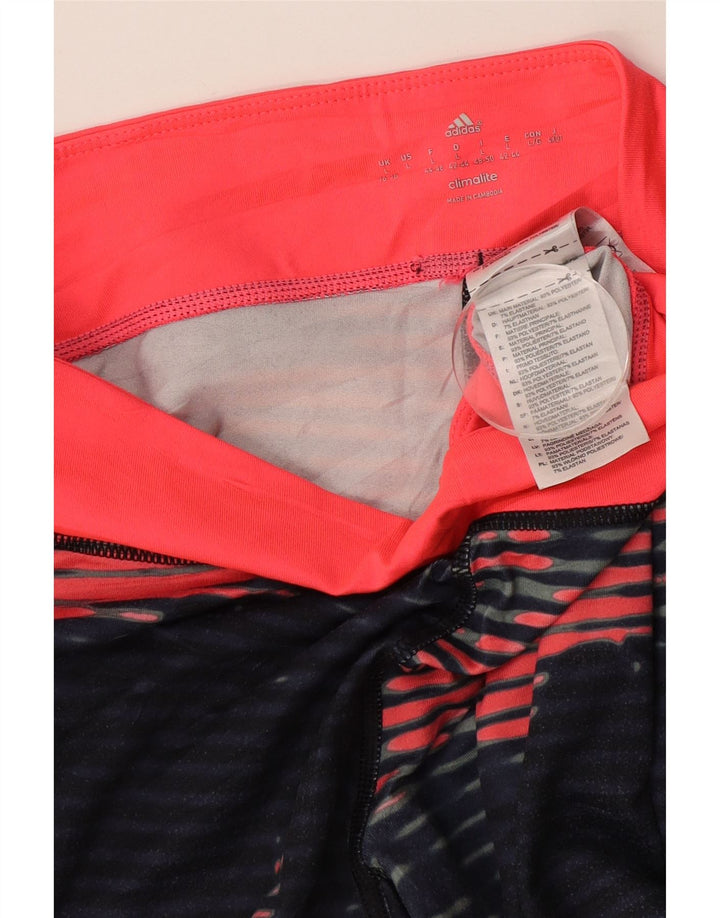 Damskie legginsy ADIDAS Climalite UK 16/18, duże, granatowe, w kwiaty