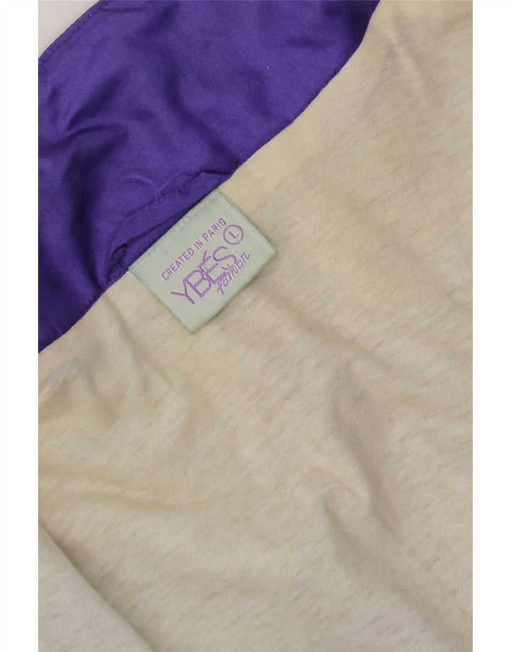 Kurtka męska dresowa w stylu vintage, duża, fioletowa, nylonowa z blokami kolorów