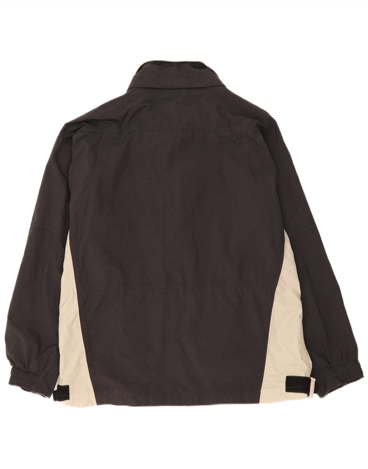 Męska kurtka wiatrówka KAPPA UK 40, duża, czarna, z blokami kolorów, poliamid