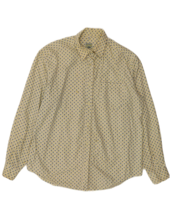 UNIFORM Damska koszula o luźnym kroju w abstrakcyjny wzór UK 14 Średnia żółta bawełna