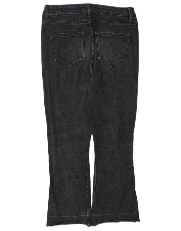 Marks & Spencer Damskie Slim Flare Cropped Jeans UK 10 Small W27 L23 Czarny