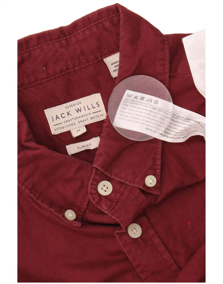 Koszula męska Jack Wills o dopasowanym kroju, średnia, bordowa bawełna