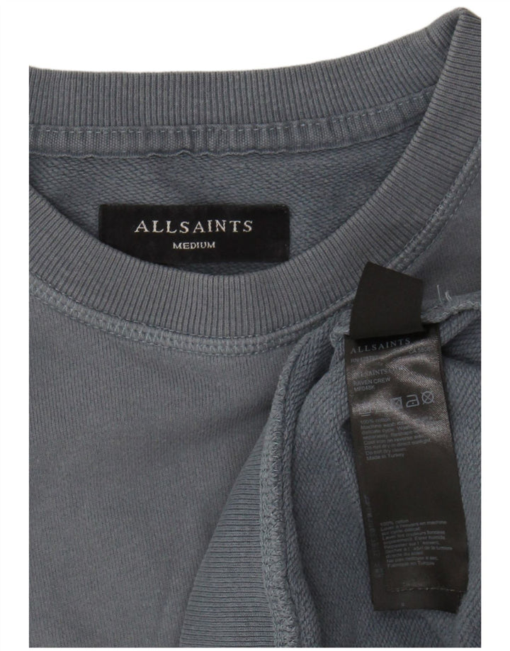 ALL SAINTS Mens Sweatshirt Jumper Medium Blue Cotton